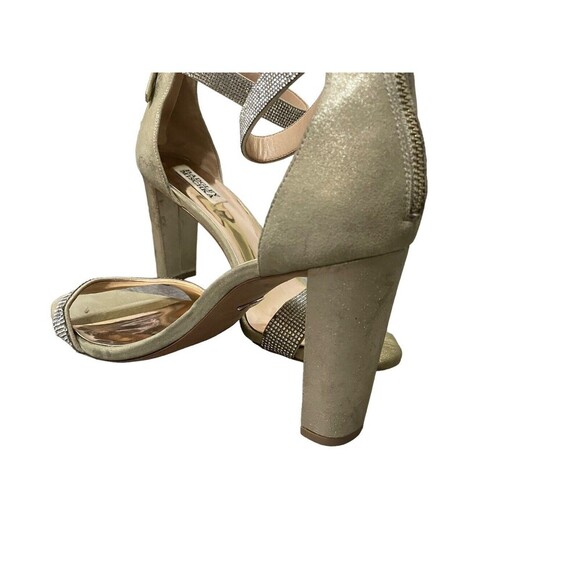 Badgley Mischka Champagne Gold Elizabeth Embellished Wedding Block High Heel 11 - Picture 10 of 16